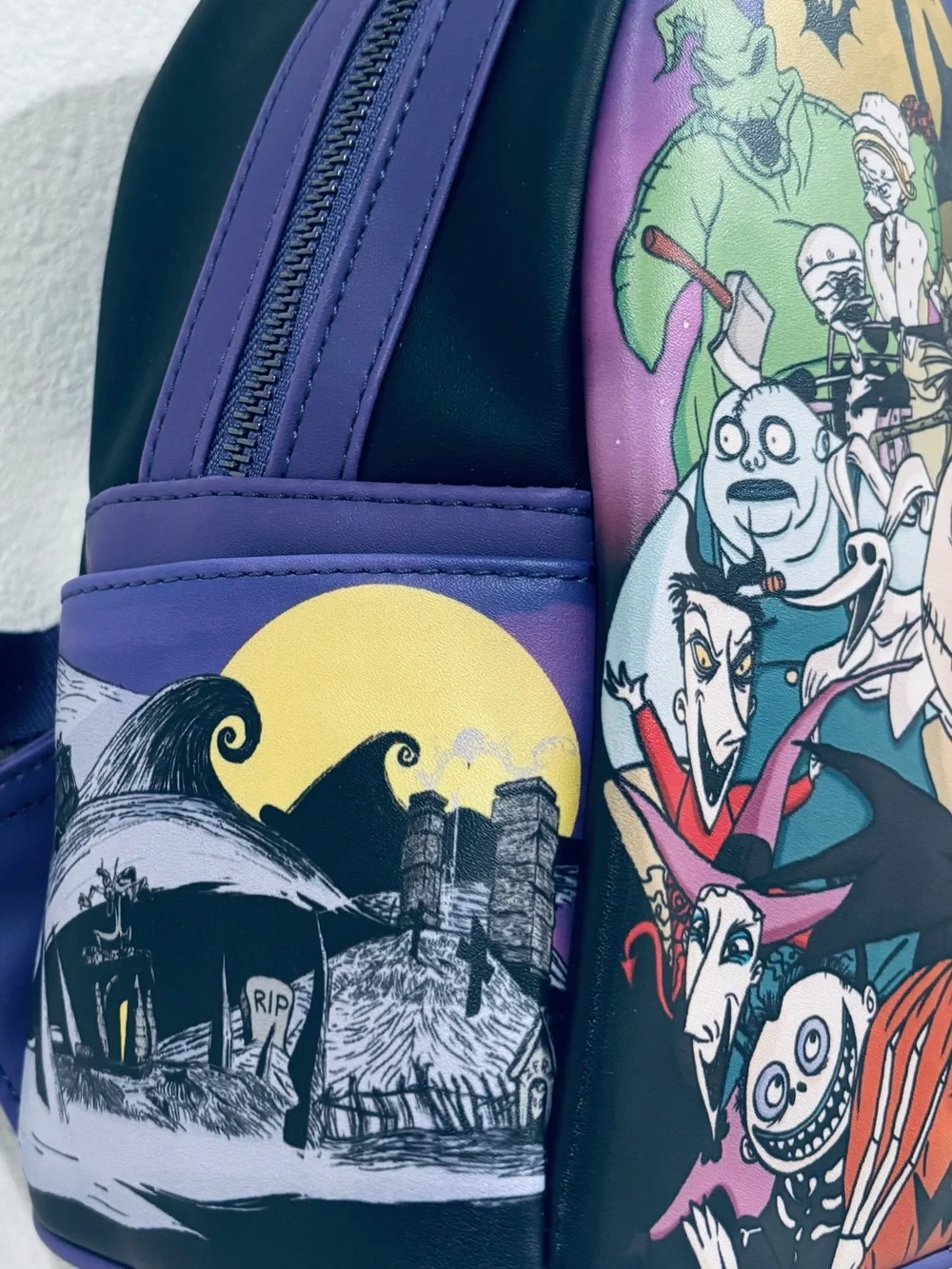 Disney The Nightmare Before Christmas Navy Purple Mini Backpack